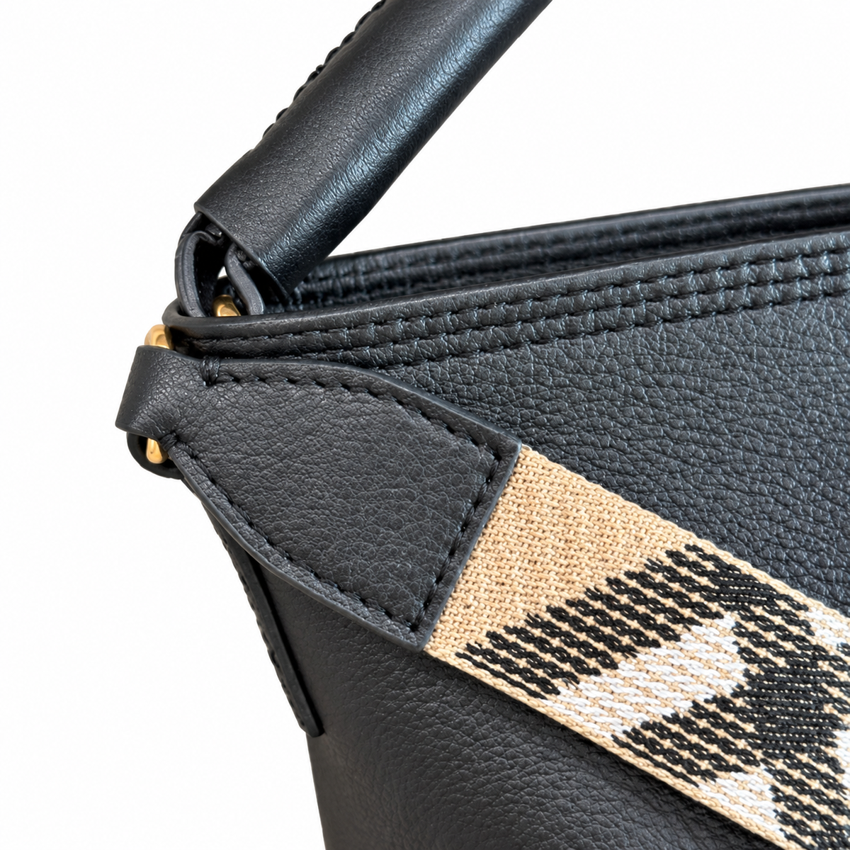 Burberry Noir Bucket Bag with Signature Check Strap