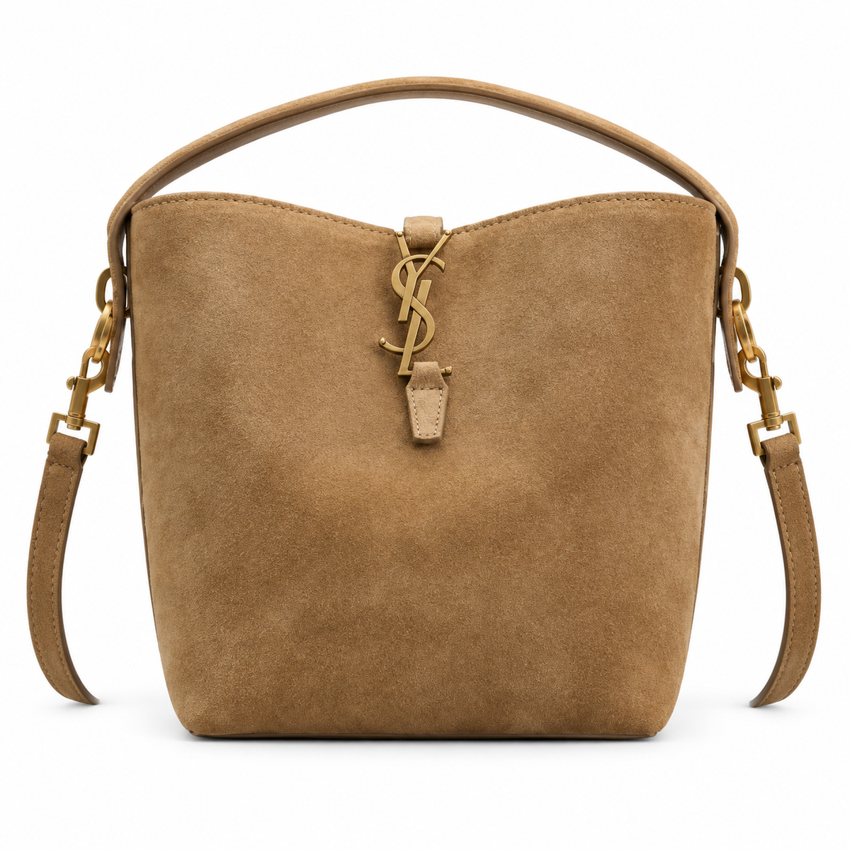 YSL Le 37 Bucket Bag – Camel Suede