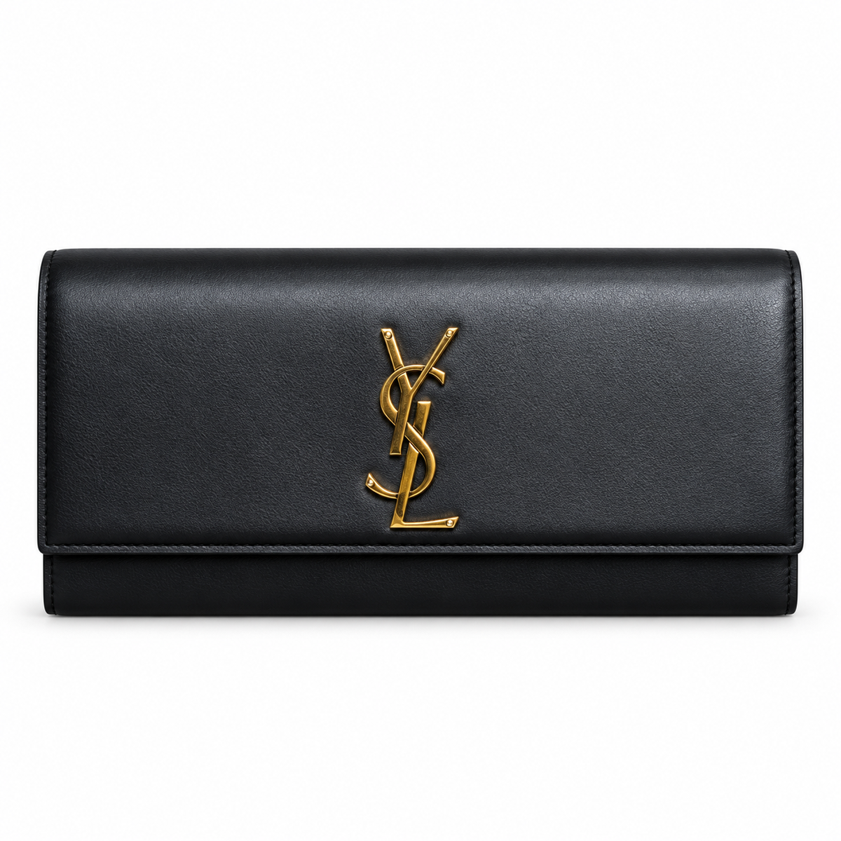 Saint Laurent Cassandre Clutch – Black Leather