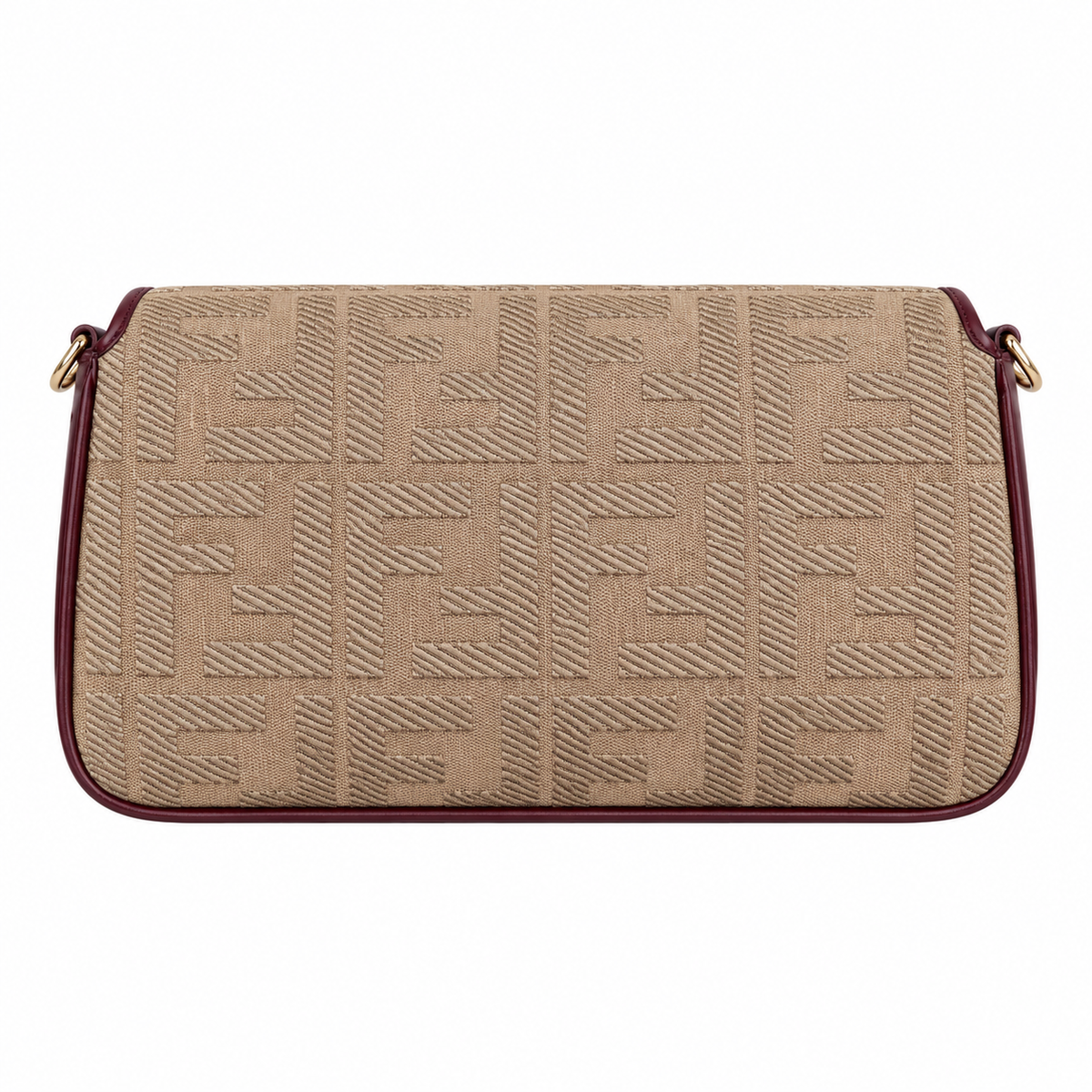 Fendi FF Shoulder Bag – Jacquard Canvas & Leather Trim, Flap Closure, 26cm