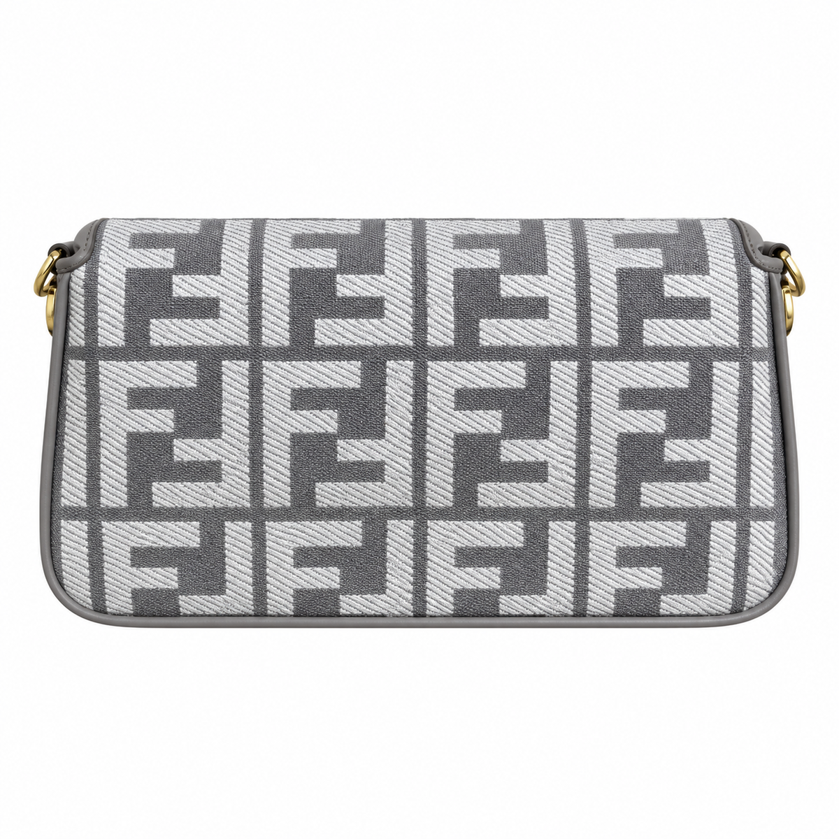 Fendi FF Shoulder Bag – Jacquard Canvas & Leather Trim, Flap Closure, 26cm