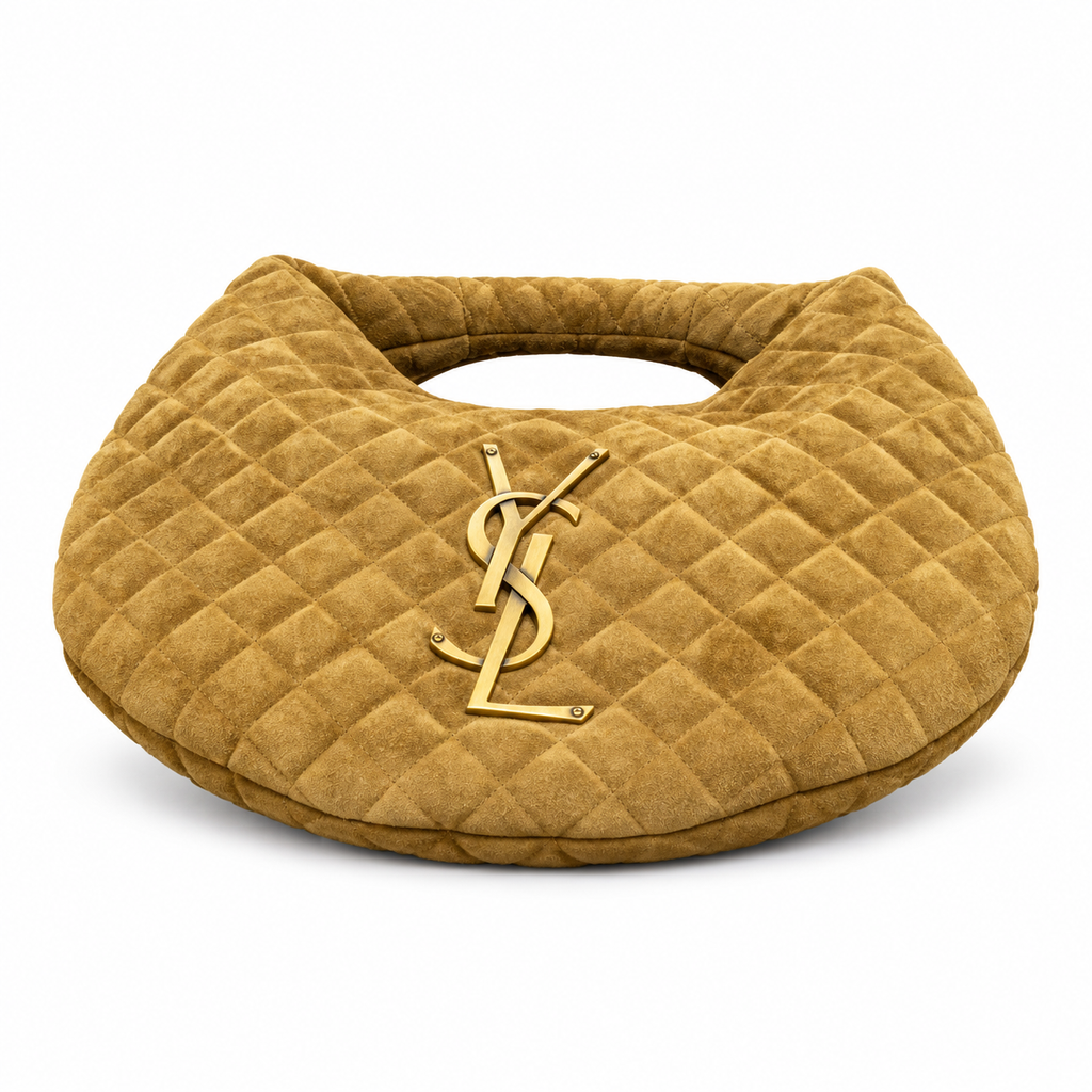 Saint Laurent Quilted Suede Hobo Bag – Mustard