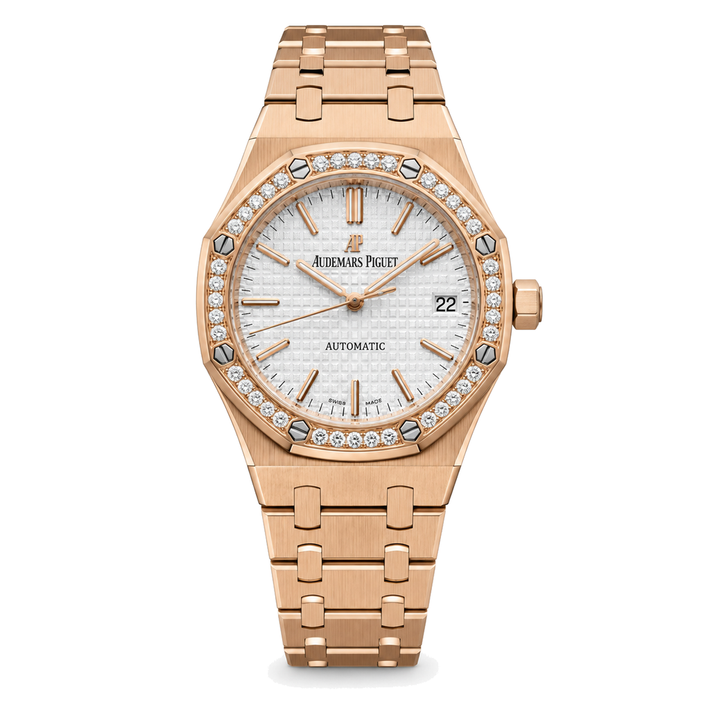 Audemars Piguet Royal Oak 37mm Rose Gold Diamond Watch