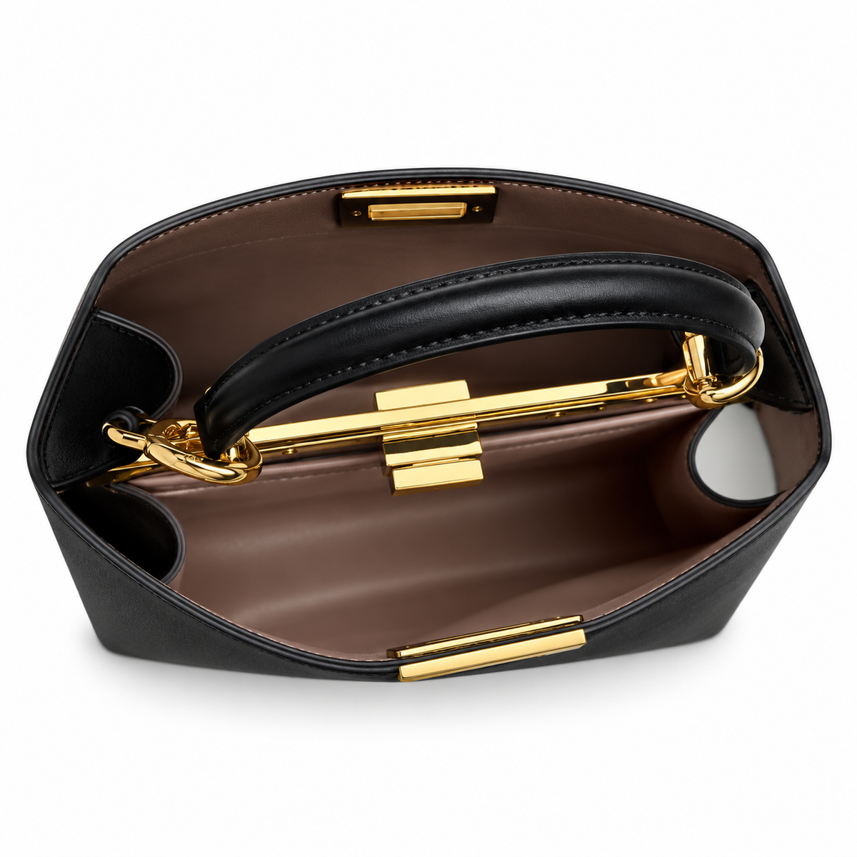 Fendi Baguette FF Logo Leather Shoulder Bag 20cm