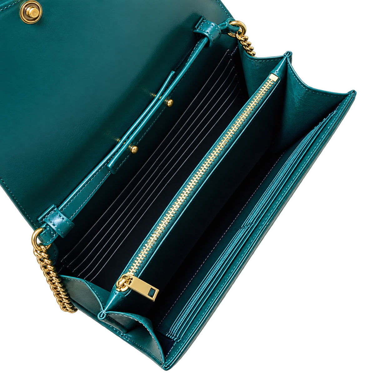 Saint Laurent Monogram Envelope Bag – Green Patent