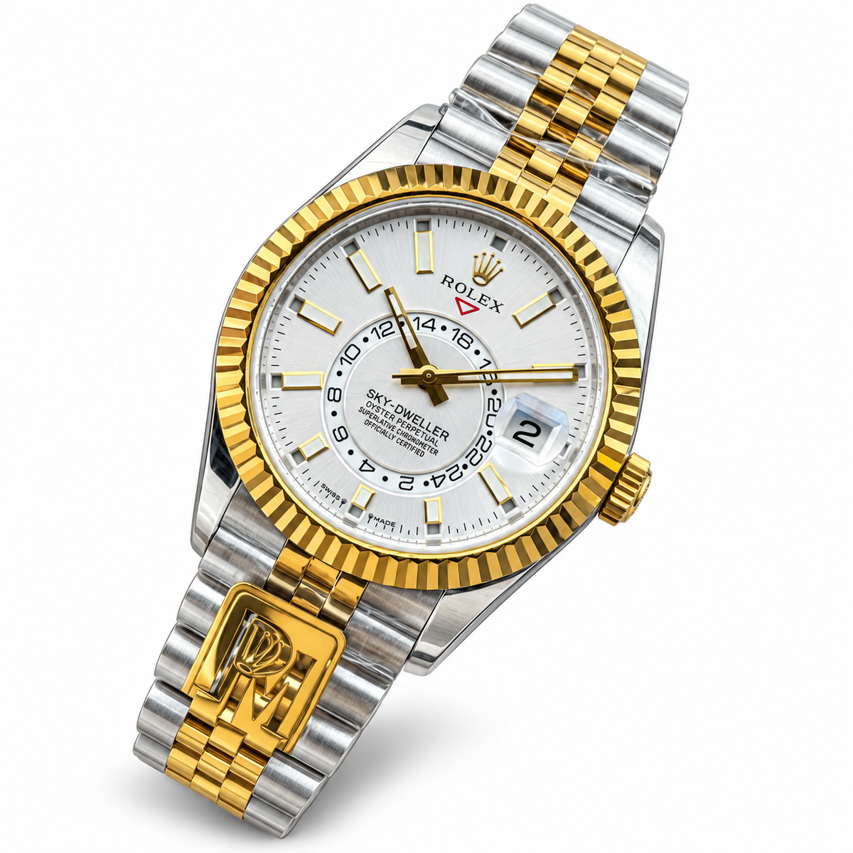 Rolex Sky-Dweller 42mm White Dial Automatic Watch – Rolesor, Annual Calendar, Dual Time Zone