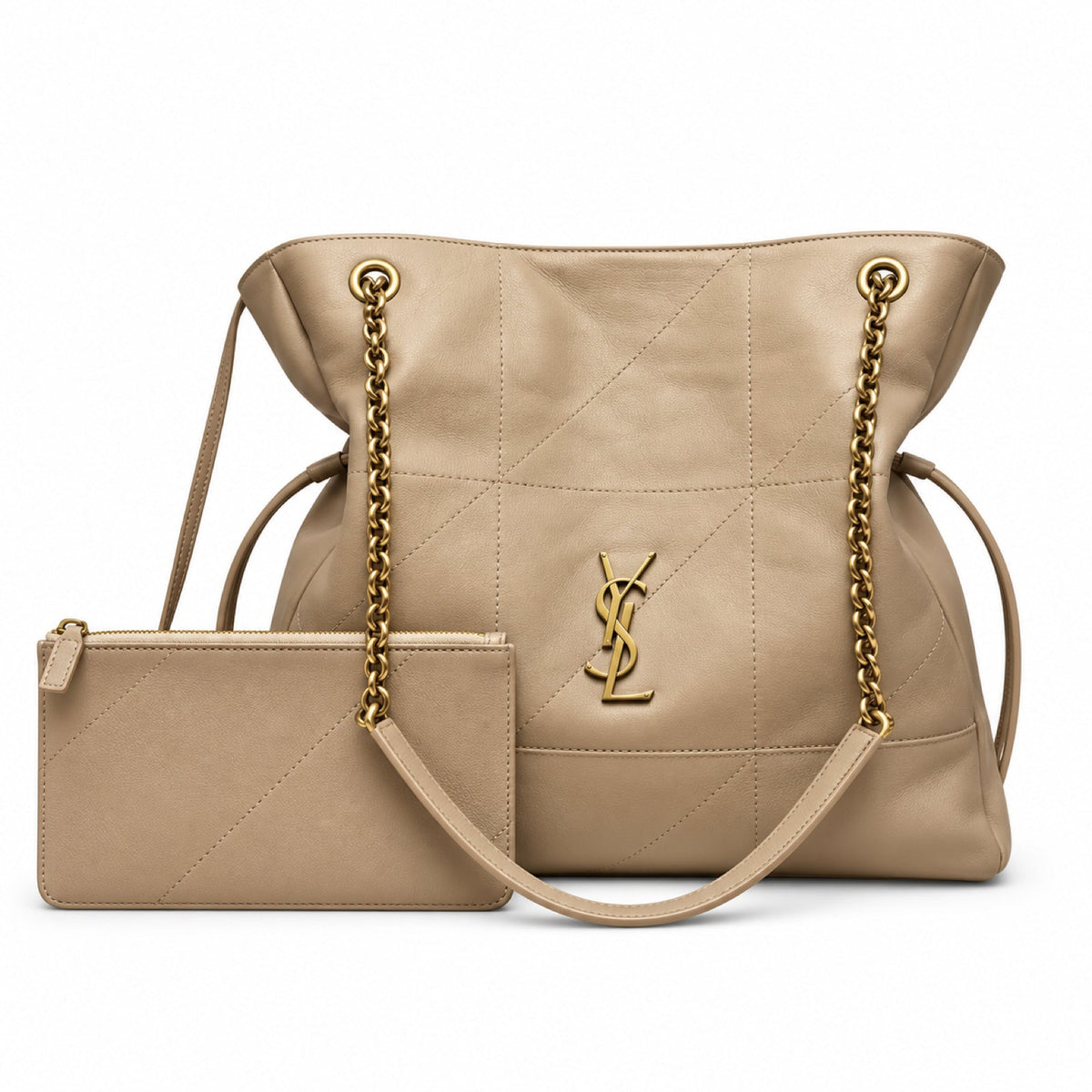 Saint Laurent YSL Jamie Tote Bag – Sand Quilted Leather