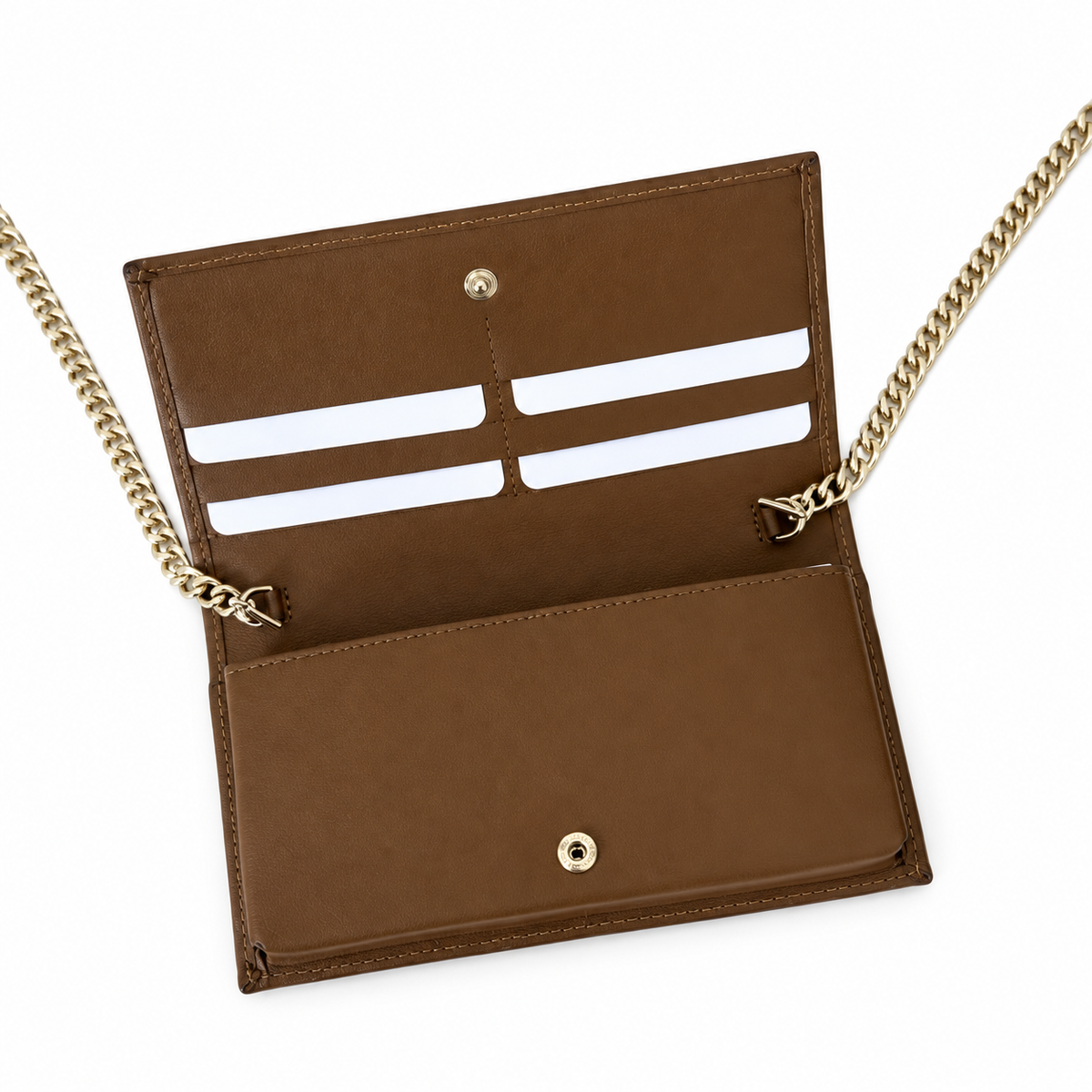 Gucci Horsebit 1955 Chain Wallet in GG Supreme Canvas with Brown Leather Trim