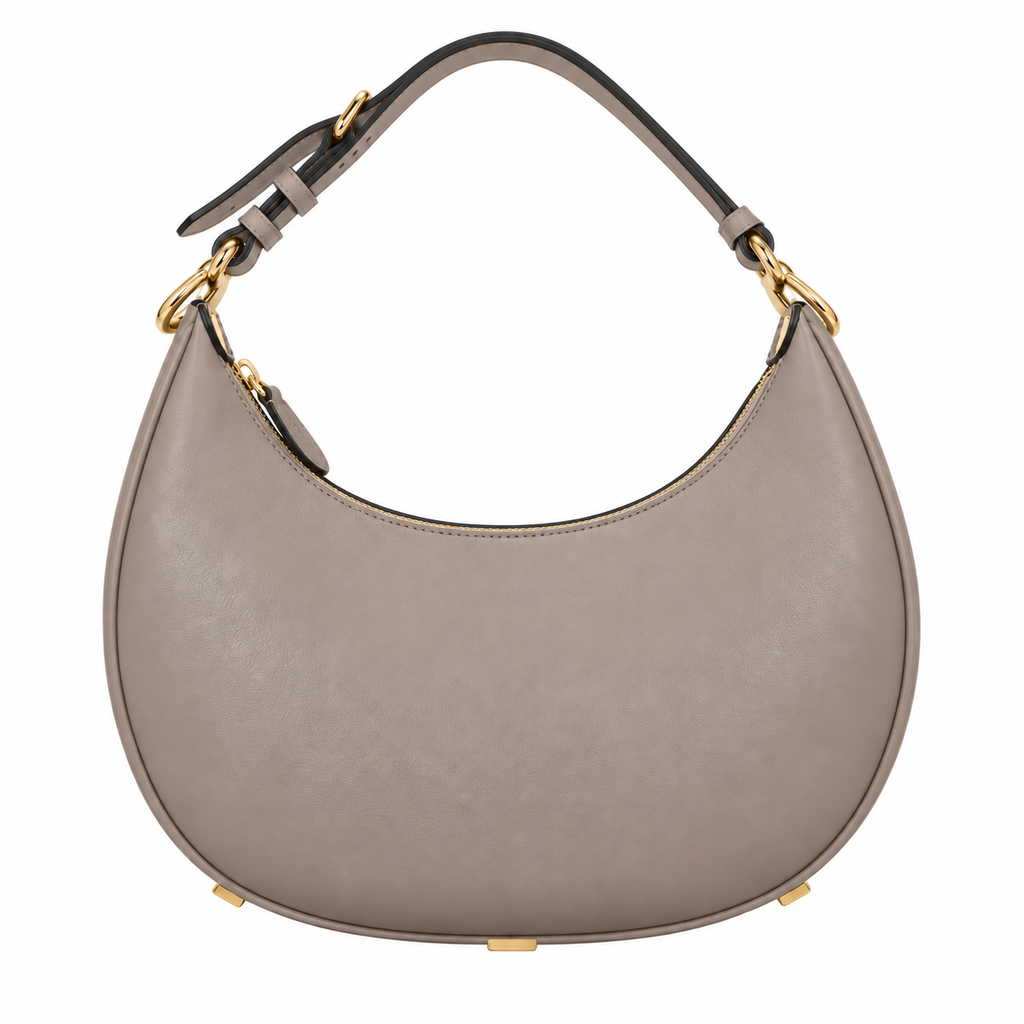 Fendi Fendigraphy Hobo Bag – Greige Smooth Calfskin Crescent Bag