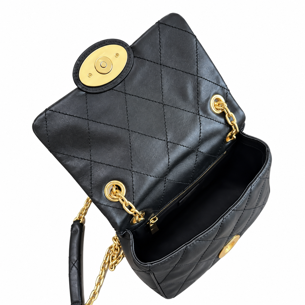 Burberry Noir Elegance Quilted Chain Bag