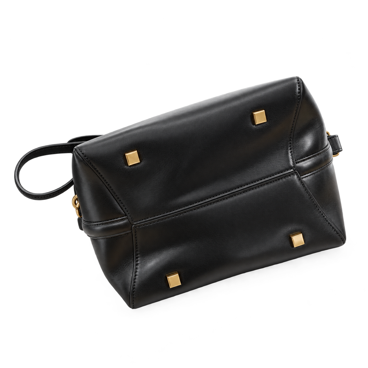 YSL Saint Laurent Suzanne Bucket Bag in Black Smooth Leather