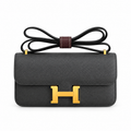 Hermès Lindy 26cm Crossbody Bag – Graphite Grey & Gold | Power Luxury Leather