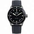 Blancpain Fifty Fathoms Bathyscaphe All-Black Ceramic Bezel Grey Fabric Diver Watch