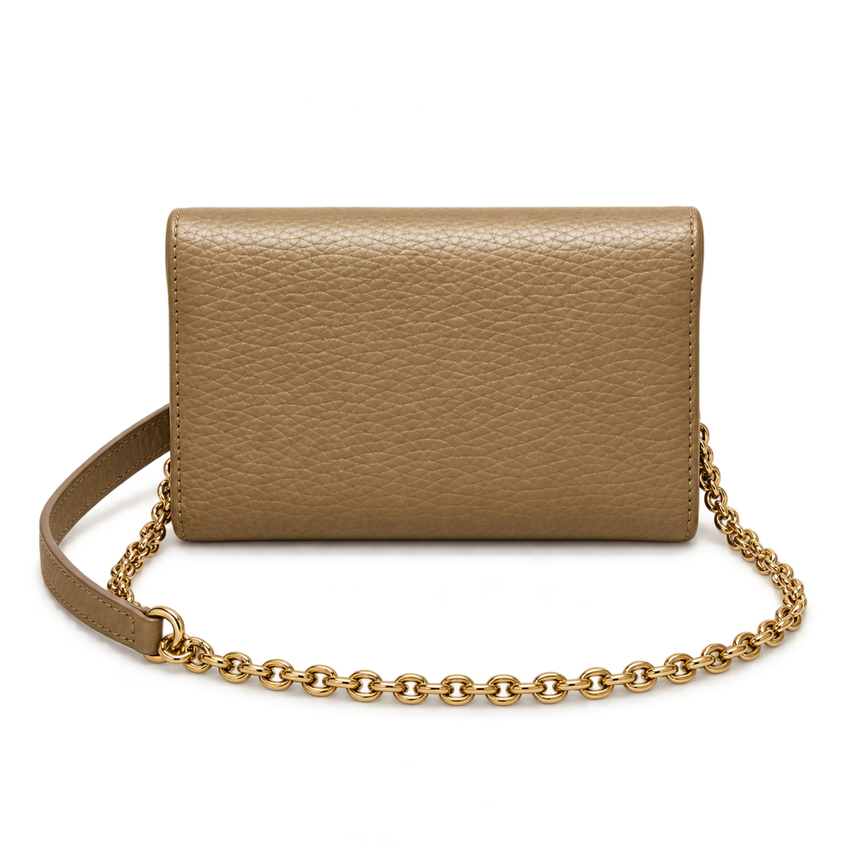 YSL Saint Laurent Envelope Chain Wallet Crossbody Taupe