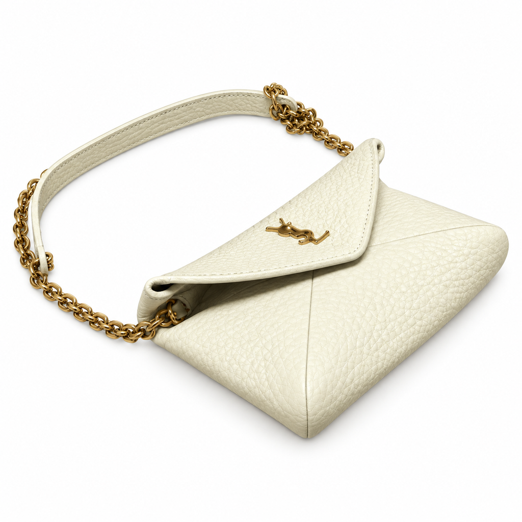 YSL Saint Laurent Envelope Chain Bag Ivory