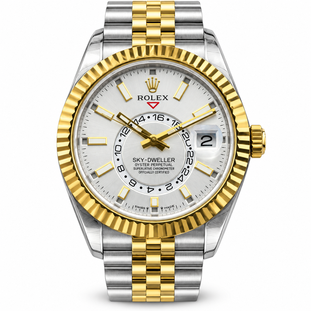 Rolex Sky-Dweller 42mm White Dial Automatic Watch – Rolesor, Annual Calendar, Dual Time Zone