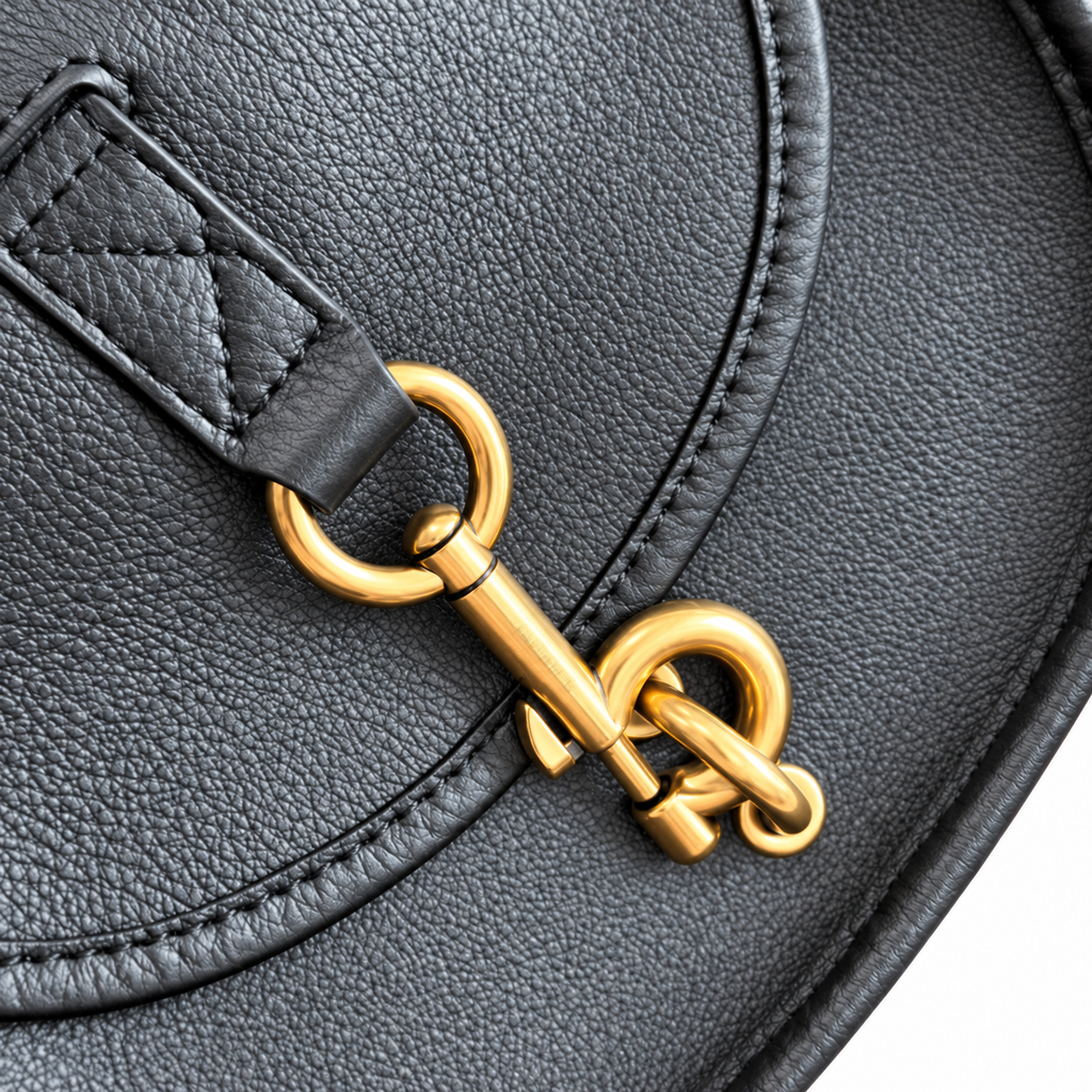 Burberry Black Saddle Bag with Heritage Check Strap