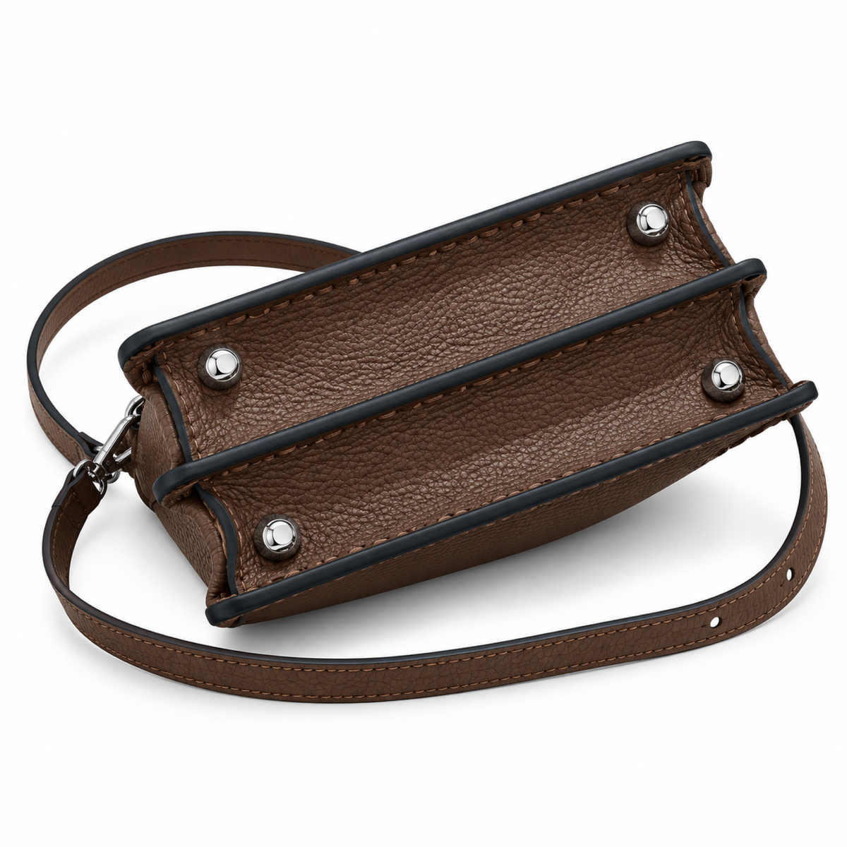 Fendi FF Logo Leather Mini Crossbody Bag 20cm