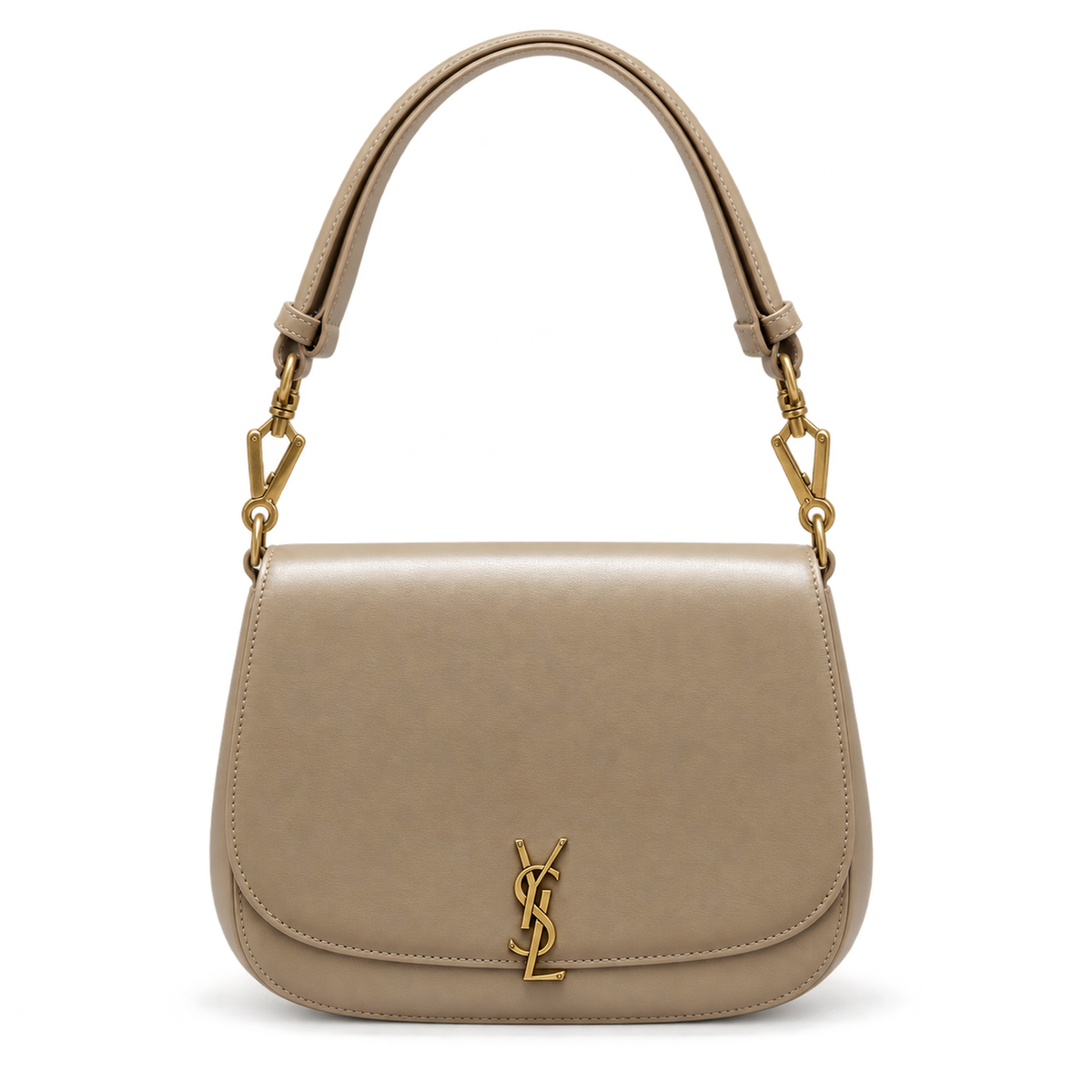 YSL Solferino Shoulder Bag Taupe Smooth Calfskin Saint Laurent
