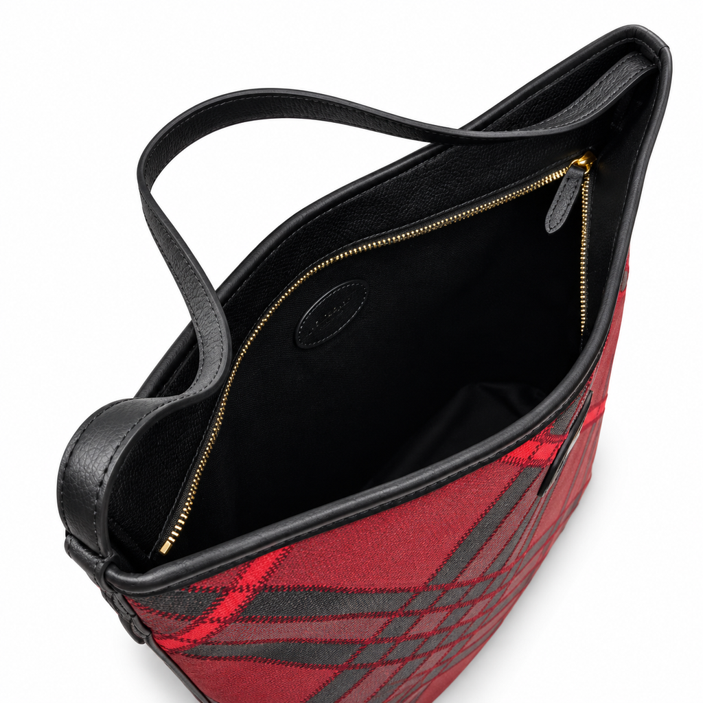 Burberry Crimson Check Equestrian Tote