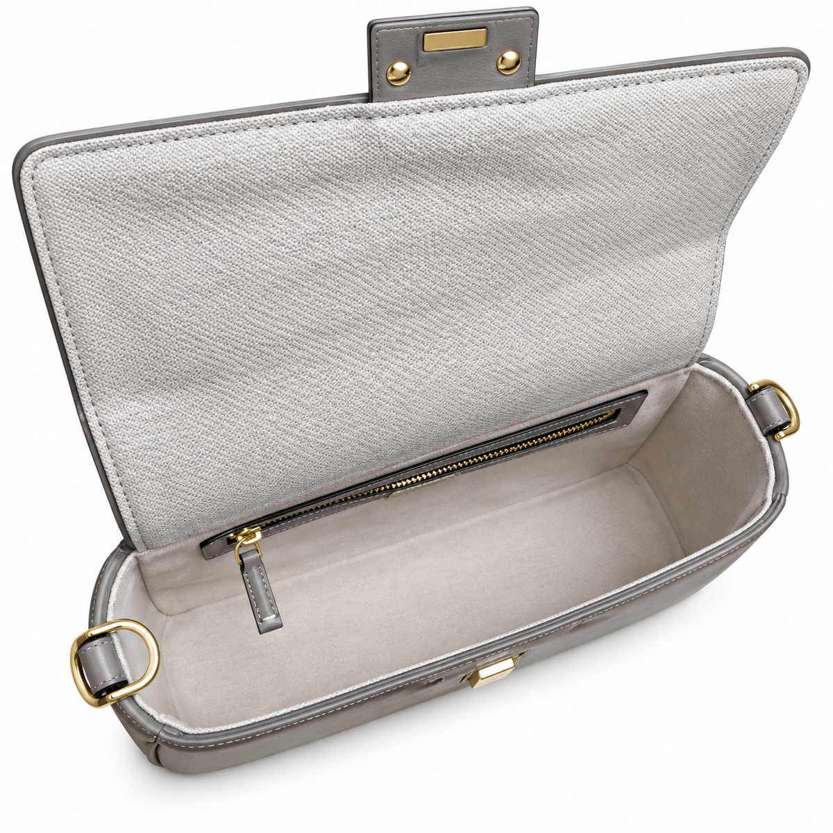 Fendi FF Shoulder Bag – Jacquard Canvas & Leather Trim, Flap Closure, 26cm